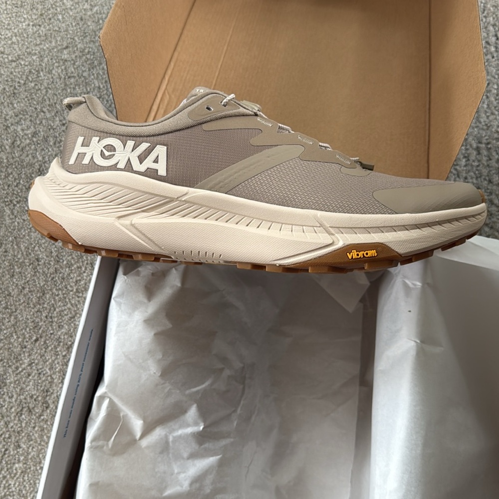 Hoka Men's Athletic Shoes in Taupe and Off-White